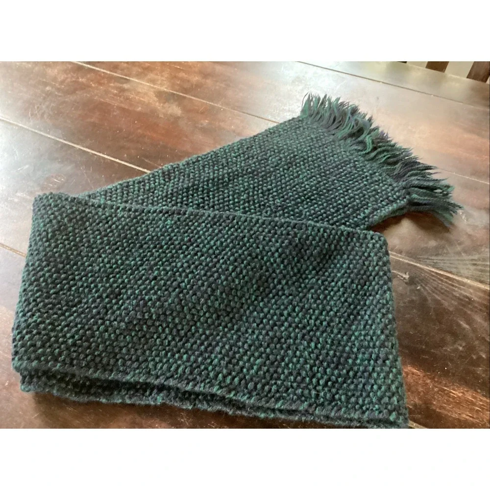 Vtg Marshall Fields Country Shop 100% Pure Wool Blue/green Sweater Scarf 70
